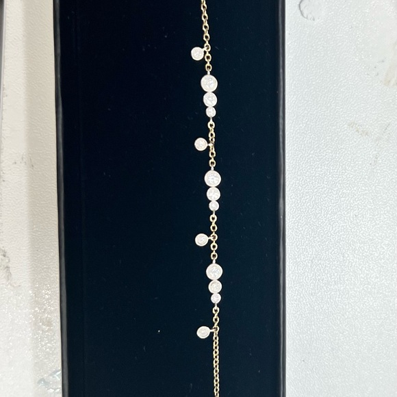 Meira T Two-Tone 14k Gold and Silver .44 ct, nine Diamonds and chain bracelet - Picture 5 of 8